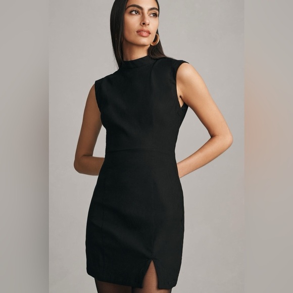 By Anthropologie Mock-Neck Sleeveless Seamed Dress - Picture 1 of 3